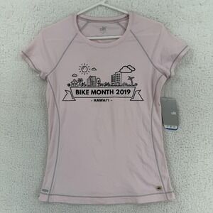 ALO Shirt Womens Medium Pink Bike Month 2019 Hawaii CoolFit Cycling Athletic